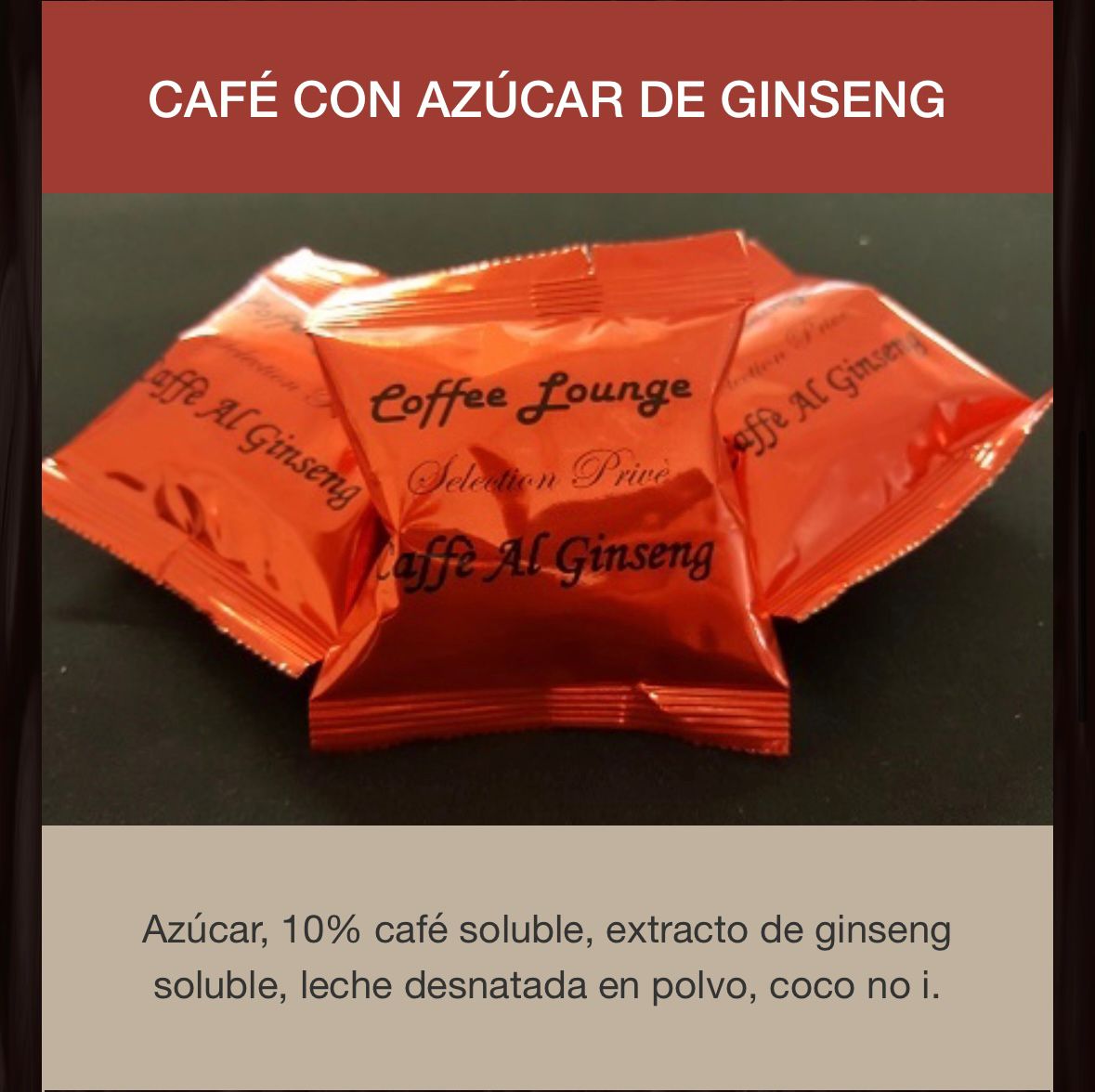 Capsulas Espresso point Café Ginseng 50 por caja envio desde Espana