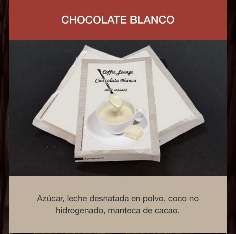 Sobre de Chocolate Blanco mas Capsulas Espresso Point Leche 50 por cajas envio desde Espana